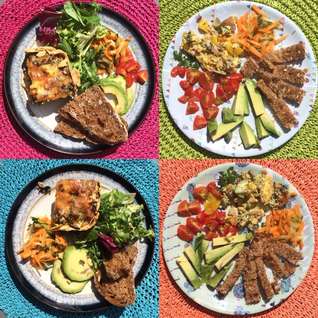 Deep fill ham and mega veg quiche & salad