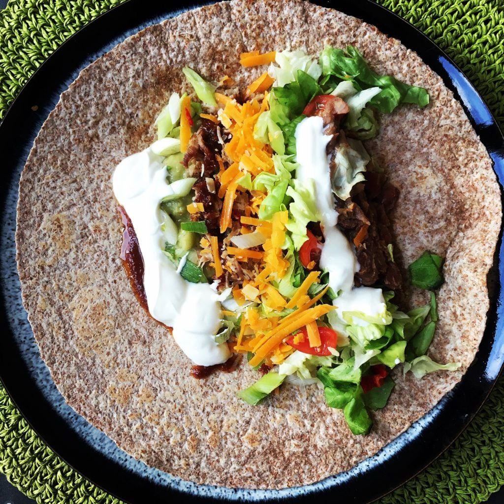Pork and bean wrap 