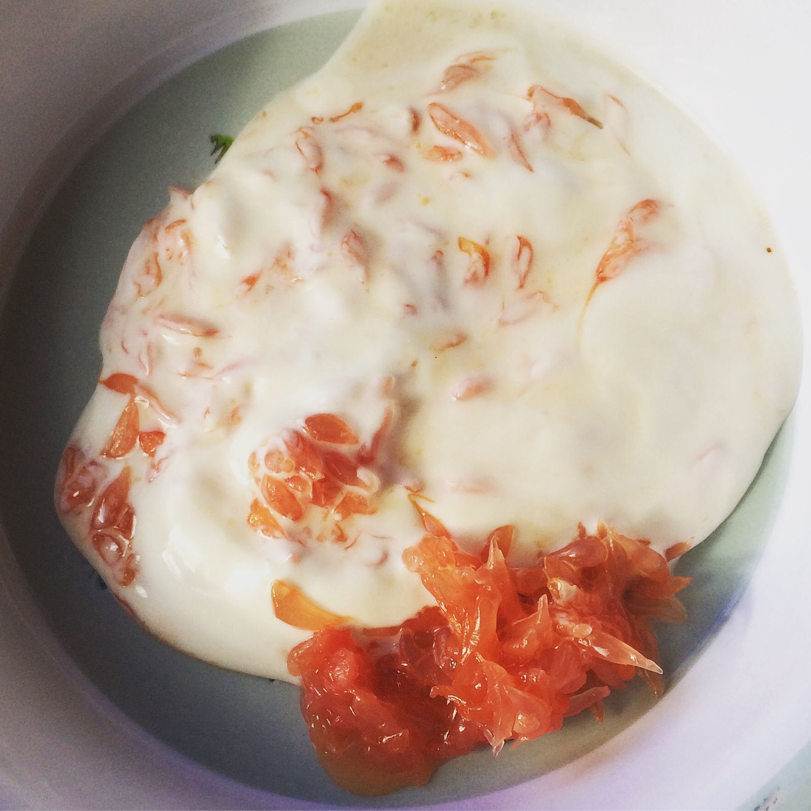 Pink grapefruit and Greek yoghurt