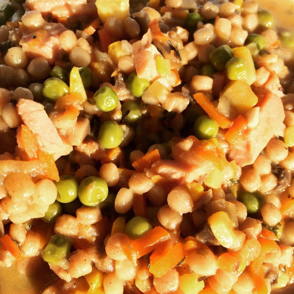 Giant couscous risotto for tea and not a spoonful left from anyone! 