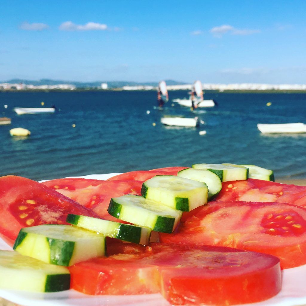 Tomato and cucumber salad to start