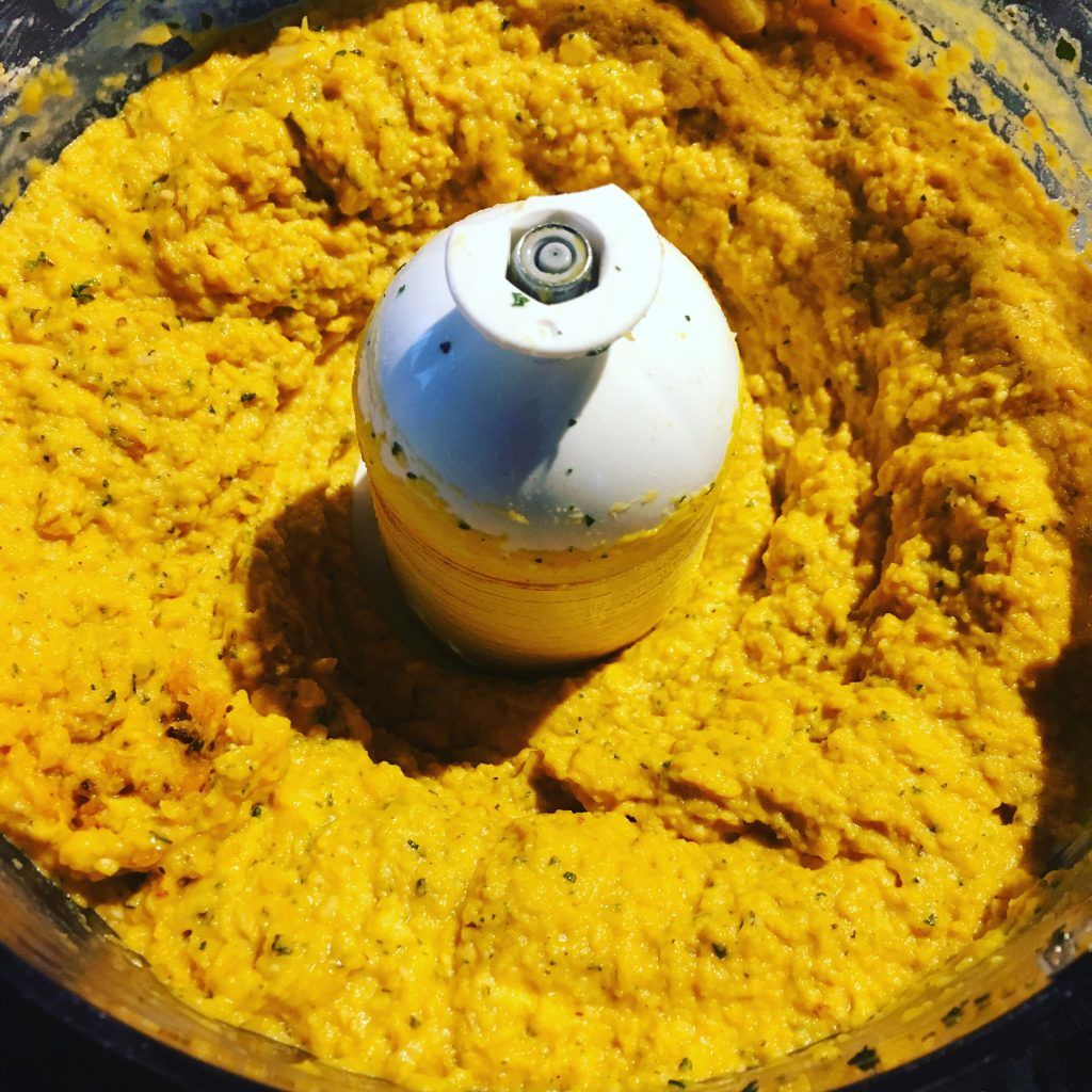 Roasted squash falafel meze